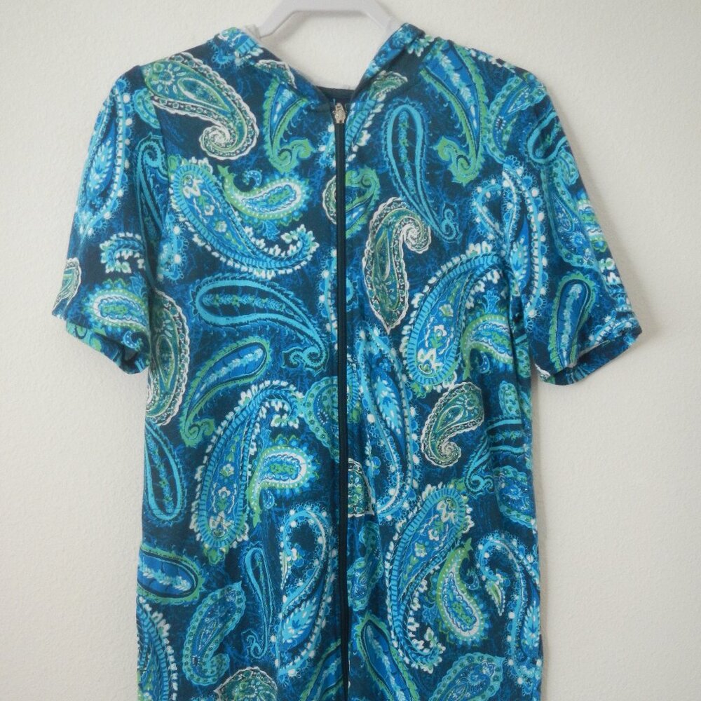 DENIM & CO Beach XS Blue/Aqua Hooded Coverup